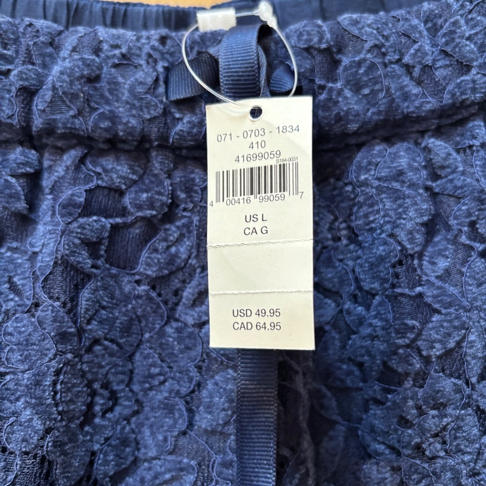 Aerie Lace Godet Lined Navy Mini Skirt Size L NWT - Picture 3 of 9